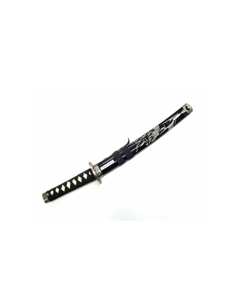 RIPRODUZIONE ORNAMENTALE KATANA TANTO BLACK INTARSIATO [ZS574C-NERO]