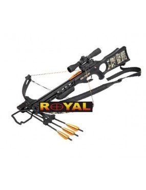 CROSSBOW RIFLE WITH BLACK-CAMO PULLEY ACCESSORIES 150lbs PERFECT LINE [CR038B]