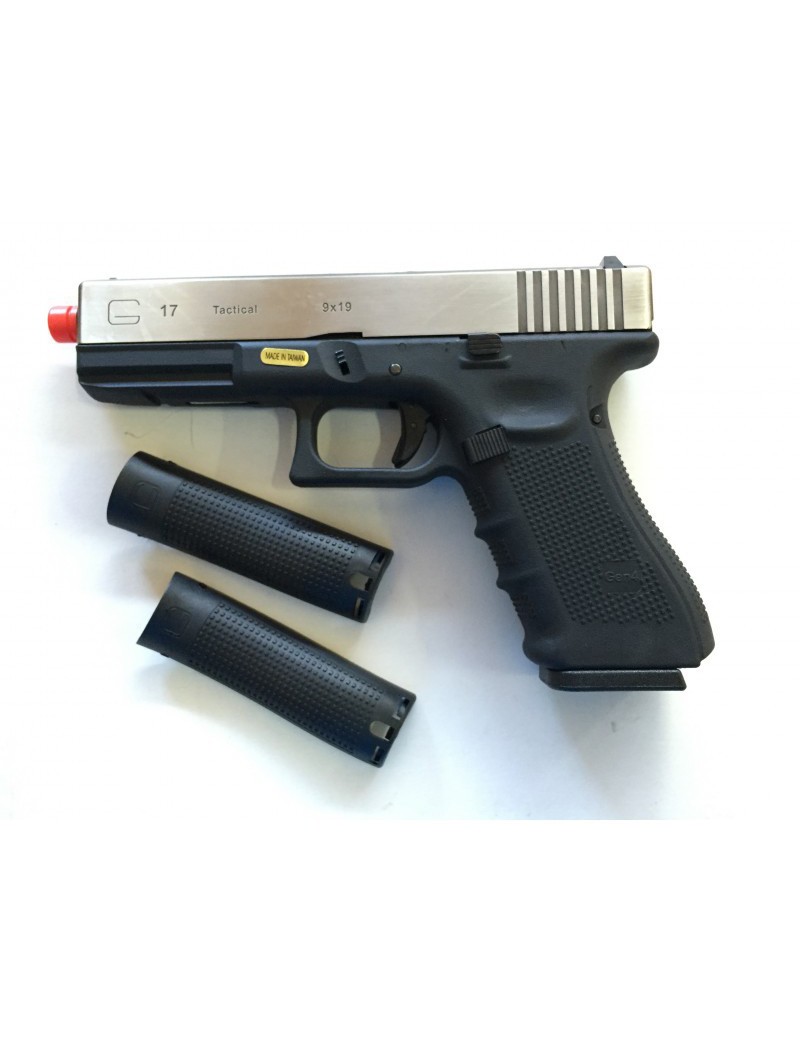GLOCK G17 SILVER WE A GAS BLOWBACK [WE-057S]