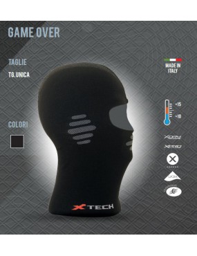 XTECH BALACLAVA TÉRMICA GAME OVER DE +15 A -10 COR PRETA TAMANHO ÚNICO...