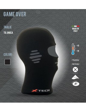 XTECH BALACLAVA / THERMAL UNDER-HELMET GAME OVER FROM +15 TO -10 COLOR BLACK...