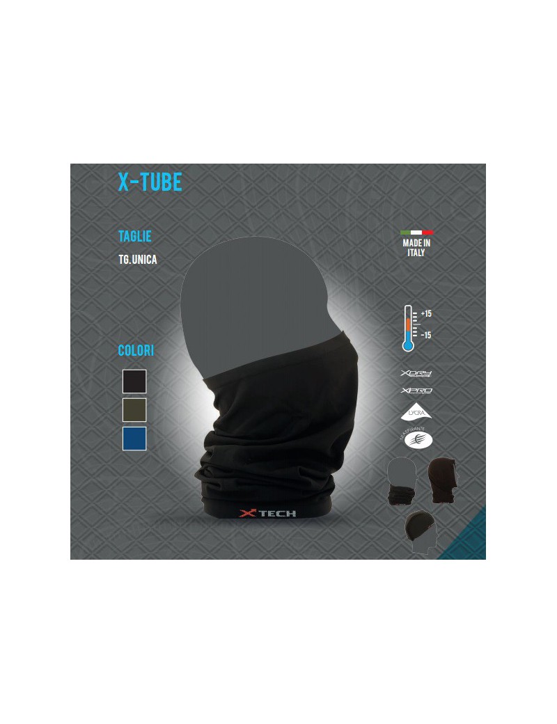 XTECH BANDANA TUBULAIRE / CHAUFFE-COU THERMIQUE X-TUBE DE +15 À -15 COULEUR NOIR TAILLE UNIQUE [SCALDACOLLO X-TUBE NERO]