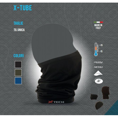 XTECH TUBOLARE/SCALDACOLLO TERMICO X-TUBE DA +15 A -15 COLORE NERO TAGLIA UNICA [SCALDACOLLO X-TUBE NERO]