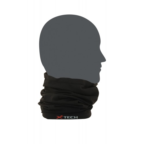 XTECH TUBULAR BANDANA / THERMAL NECK WARMER X-ROHR VON +15 BIS -15 FARBE SCHWARZ EINE GRÖSSE [SCALDACOLLO X-TUBE NERO]