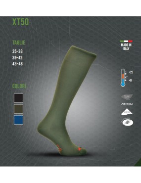 XTECH CHAUSSETTES THERMIQUES XT50 DE +25 À +0 COULEUR NOIR [CALZA XT50 NERO]