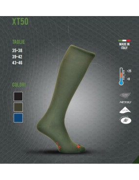 XTECH THERMAL SOCKS XT50 FROM +25 TO +0 COLOR BLACK [CALZA XT50 NERO]
