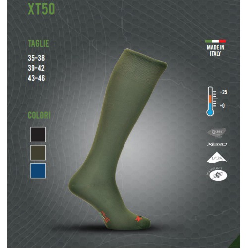 XTECH CALZA TERMICA XT50 DA +25 A +0 COLORE NERO [CALZA XT50 NERO]