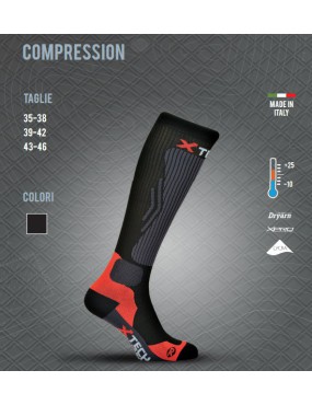 XTECH CALZA TERMICA COMPRESSION DA -5°C A +25°C [CALZA COMPRESSION NERO] 2