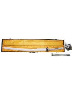 ORNAMENTAL REPRODUCTION WHITE LUXURY KATANA WITH RIGID CASE [P7029]