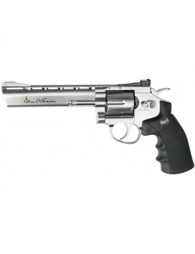 PISTOLA REVOLVER DAN WESSON 6 PULGADAS 6MM PLATA CO2 COMPLETO METAL [ICE11]...