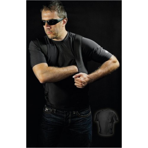 T-SHIRT NOIR AVEC ÉTUI INTÉRIEUR AMBIDEXTRA HOLSTER VEGA TAILLE II [UWH401NII]