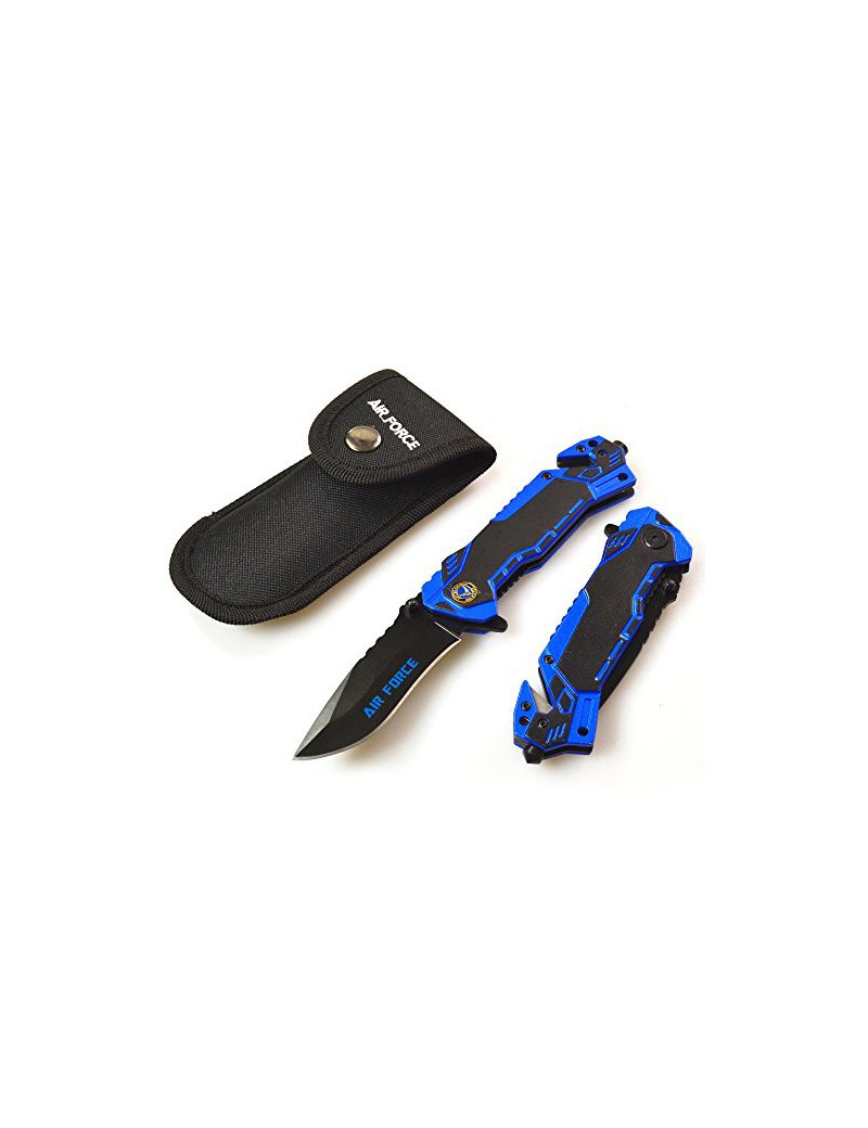 COUTEAU PLIANT '' AIR FORCE '' ALBAINOX AVEC CHAÎNE + PLAQUE ET ÉTUI [19435]