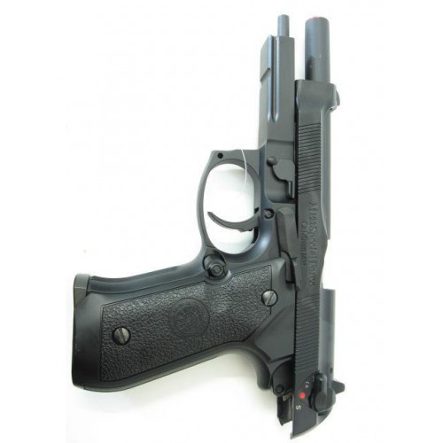 PISTOLA DE BLOWBACK DE GÁS HFC HALF METAL FULL AUTO PRETO [HG 190R]