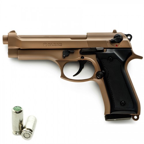 PISTOLET BLANC BERETTA 92 AUTO TAN 8 MM KIMAR [420.067]
