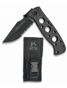 K25 COLTELLO RICHIUDIBILE SERRAMANICO LAMA 8,5 CM CON FODERO IN NYLON [19221]