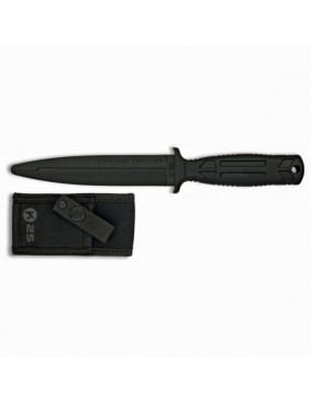 BLACK RUBBER TACTICAL EXERCISE KNIFE FIXED BLADE [31994]
