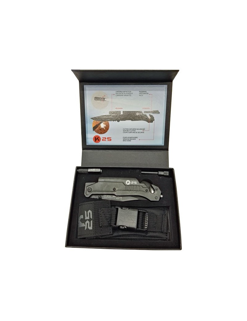 KLAPPMESSER 19265 SCHWARZ TACTICAL K25 MIT PAKET UND ZUBEHÖR [19265]