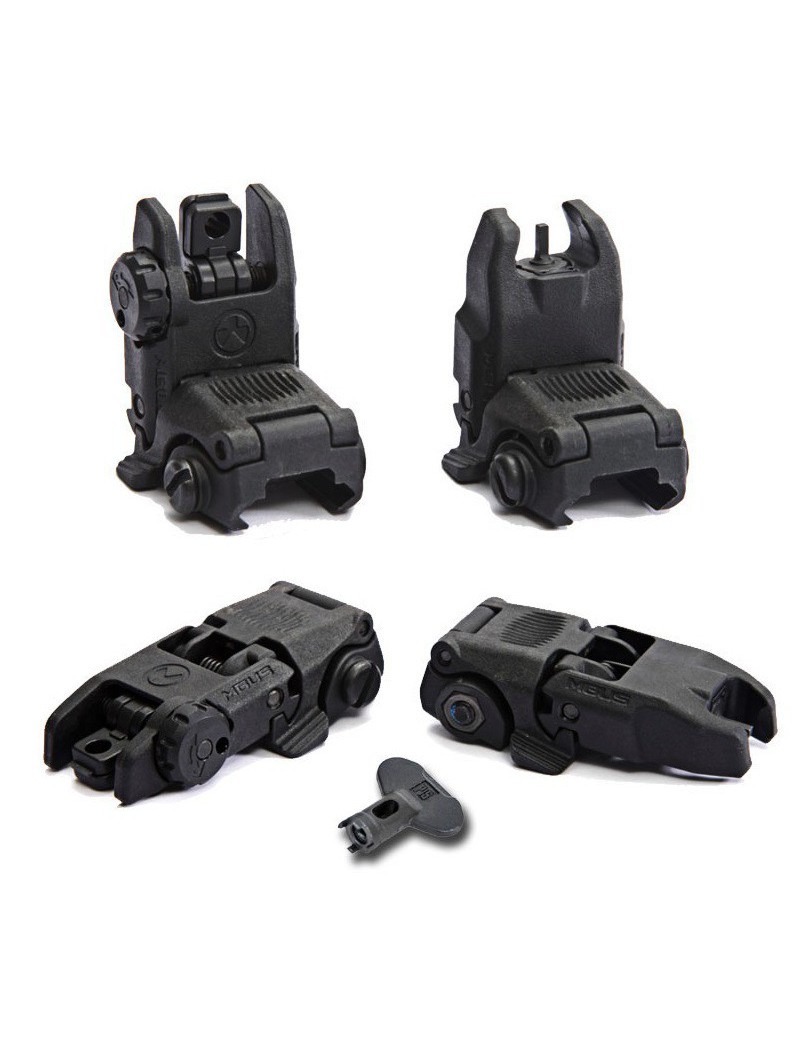 BIG DRAGON SET TACCHE DI MIRA POSTERIORE E ANTERIORE FLIP-UP BLACK [BD-3794B]