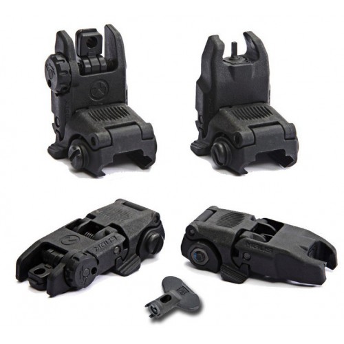 JUEGO DE MIRAS TRASERAS Y DELANTERAS ABATIBLES NEGRO BIG DRAGON [BD-3794B]