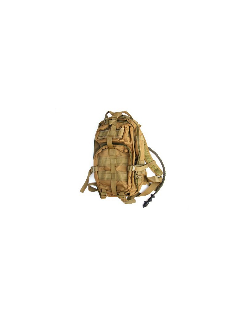 MOCHILA TACTICA TAN 9 BOLSILLOS-CAMELBACK INCORPORADO [JW030T]