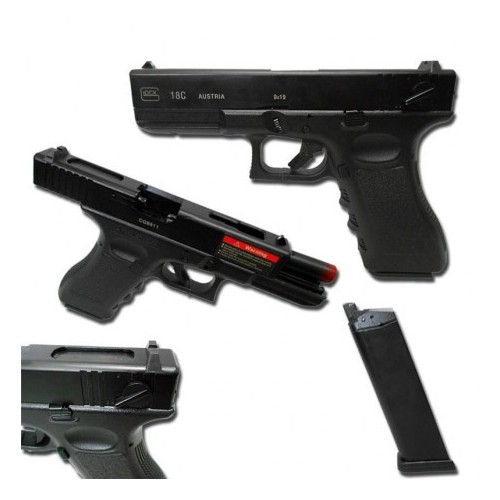 G18 BLOWBACK GAS PISTOL C BLACK JG WORKS [8801]