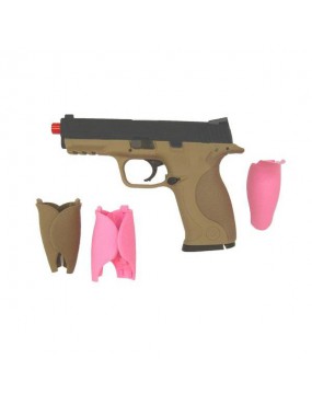 PISTOLA A GAS WE MODELLO MP9 BIG BIRD TAN SCARRELLANTE [W001T] 2