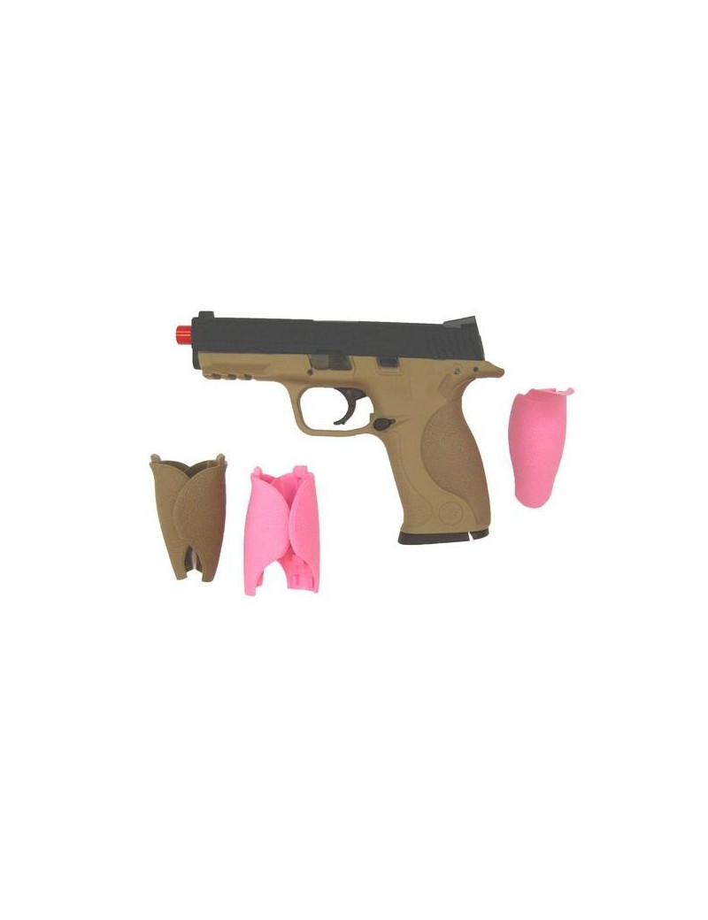 PISTOLET À GAZ WE MODÈLE MP9 BIG BIRD TAN BLOWBACK [W001T]