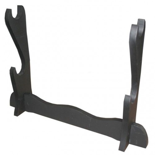 MESA EXPOSITOR DE MADERA NEGRA PARA 2 KATANAS [GS2]