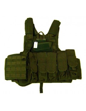 GREEN TACTICAL CYRAS BODY PADDED WITH 10 POCKETS [V1026V]