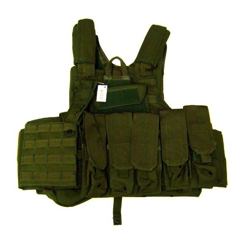 CUERPO CYRAS TÁCTICO VERDE ACOLCHADO CON 10 BOLSILLOS [V1026V]