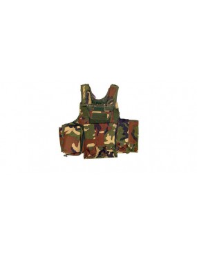 CYRAS TACTICAL WOODLAND PADDED BODY WITH 10 POCKETS [V1026W]