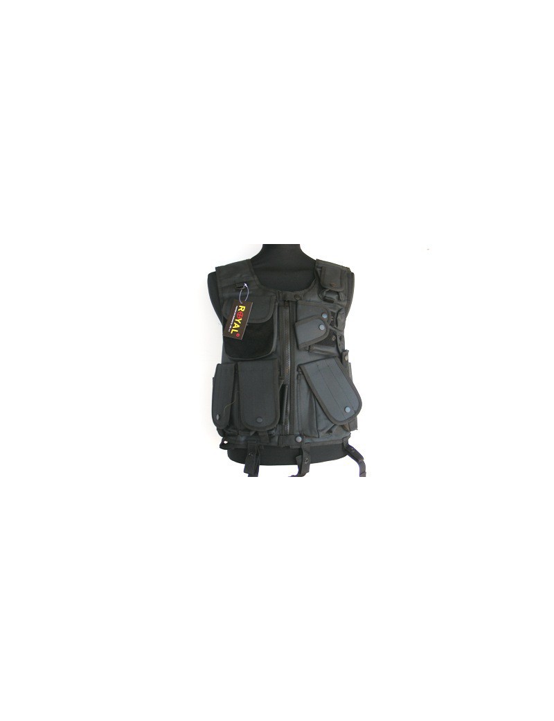 CORPETTO TATTICO KILLER NERO CON 7 TASCHE E FONDINA  [H4191B]