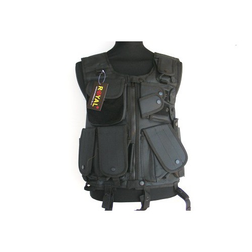 CORPETTO TATTICO KILLER NERO CON 7 TASCHE E FONDINA  [H4191B]