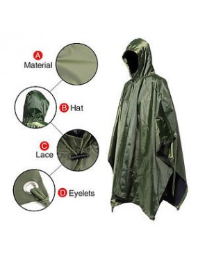 GREEN WATERPROOF PONCHO FOSTEX [325235]