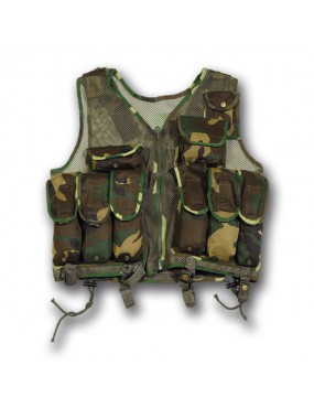 WOODLAND TACTICAL VEST WITH 10 POCKETS [M99 W]