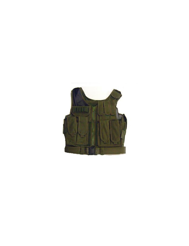 TACTICAL VEST ROYAL PLUS GREEN WITH HOLSTER BELT [RP-120V]