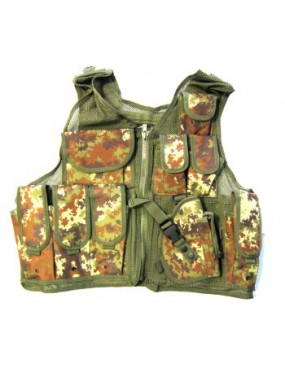 GILET TATTICO VEGETATO CON 10 TASCHE E FONDINA  [06557TC]