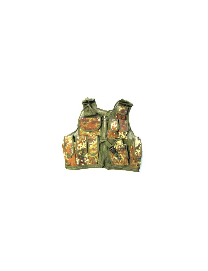 VEGETABLE TACTICAL VEST WITH 10 POCKETS AND HOLSTER [06557TC]