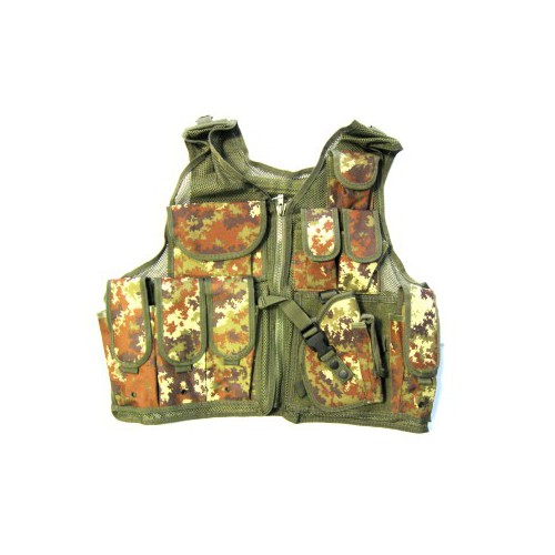 VEGETABLE TACTICAL VEST WITH 10 POCKETS AND HOLSTER [06557TC]