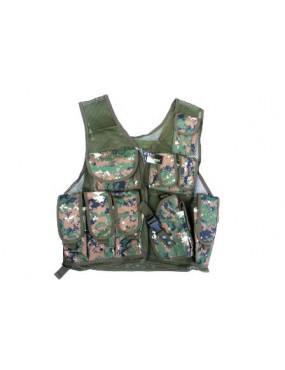 GILET TATTICO MARPAT CON 10 TASCHE E FONDINA  [06557MARPAT]