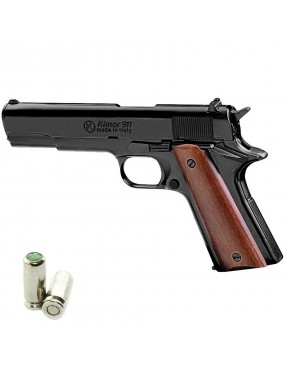 BLANK PISTOL KIMAR 1911 CAL. 8 MM BLACK / WOOD SINGLE AND DOUBLE ACTION...