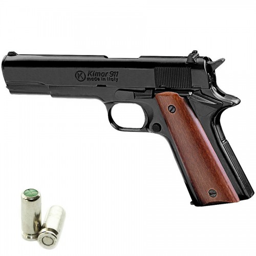 PISTOLA A SALVE KIMAR 1911 CAL. 8 MM NERA/LEGNO SINGOLA E DOPPIA AZIONE [420.086]