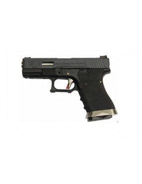 PISTOLA DE GAS WE G19 G-FORCE BLOWBACK T5 6mm NEGRO Y PLATA [7734]