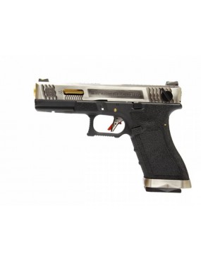 GAS PISTOL S18C G-FORCE T3 6mm BLOWBACK SILVER GOLD AND BLACK [7742]