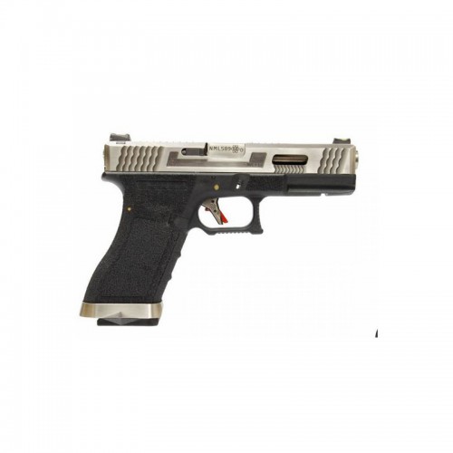 PISTOLA A GAS WE S17 G-FORCE T7 ARGENTO E NERO 6mm BLOWBACK [7756]