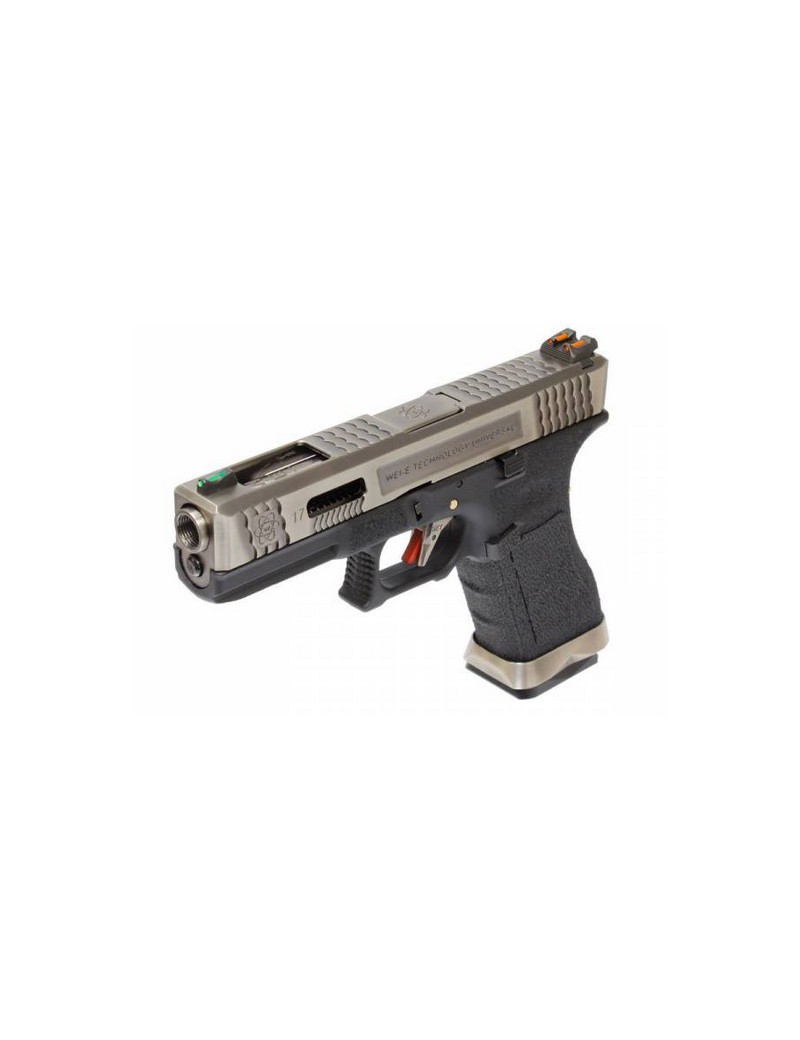 PISTOLA A GAS WE S17 G-FORCE T7 ARGENTO E NERO 6mm BLOWBACK [7756]
