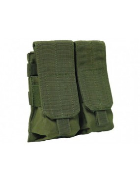 PORTA CARICATORI DOPPIO VERDE IN CORDURA  [JQ05V]