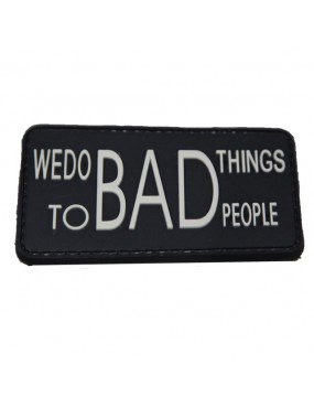 PATCH DEFCON 5 WE DO BAD THINGS TO PEOPLE CON VELCRO BLACK [D5-JTG-04 B]