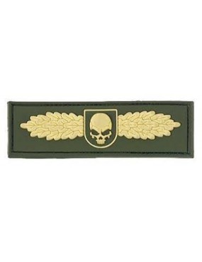 RUBBER PATCH SOF SKULL BADGE PATCH GOLD DEFCON 5 [D5-JTG-29 GOLD]