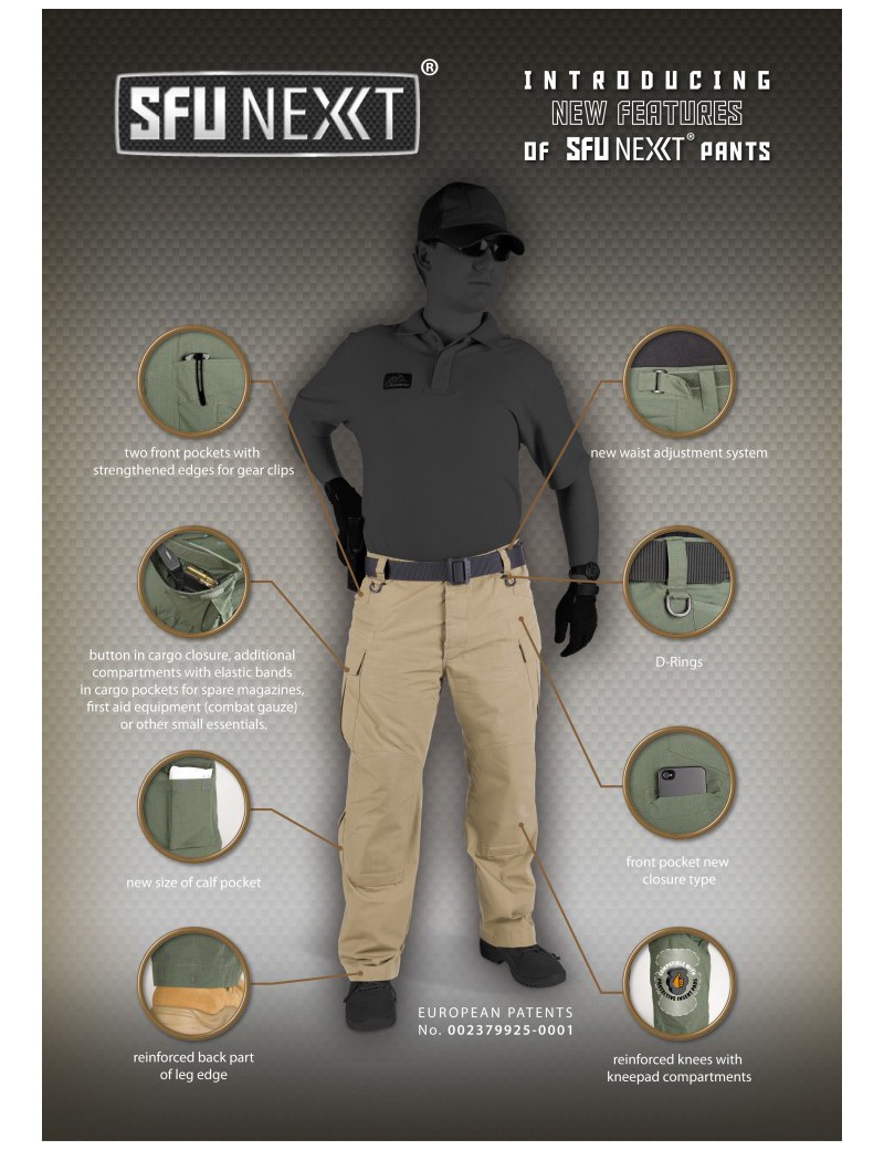 HELIKON SFU NEXT PANTALONE IN COTONE RIPSTOP KHAKI TG. XS  [SFN-CR-13 XS]